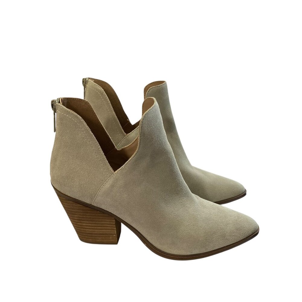 Blondo Waterproof Suede Leather‎ Pointed Toe Ankle Bootie 9.5 Sand Ecru Wanda